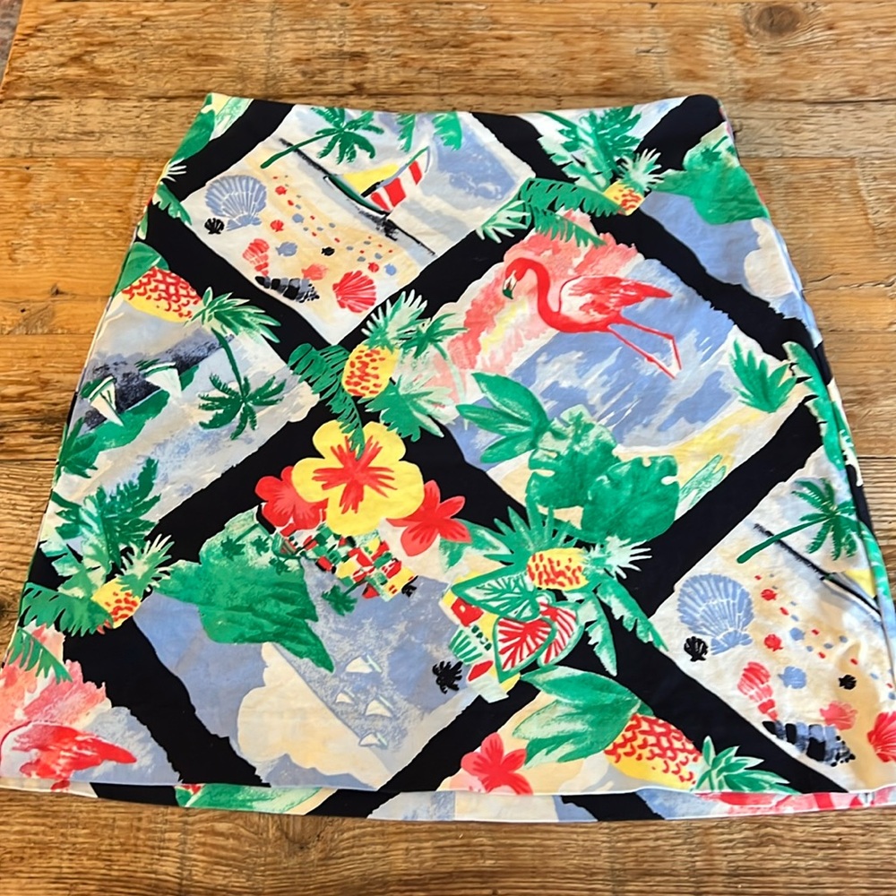 Talbots Skirt Flamingo Miami Hamptons Seashore Casual Sailing Palm Beach Size 4